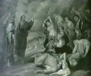 Moses Og Israeliterne I Orkenen (kopi Efter) by Francesco Albani