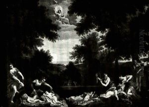 Nymphs Clipping The Wings And Burning The Weapons Of Cupids by Francesco Albani