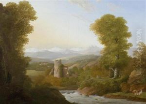 Schweizer Landschaft Mit Burgruine
