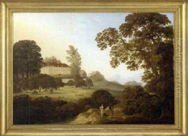 Figures Before And Alpine Chateaux - view 1