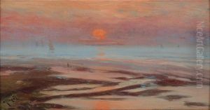 Kust Med Rod Mane, Frankrike by Gustaf Albert