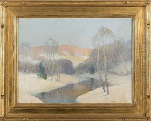 Winter Landscape With Stream by Ernest Albert