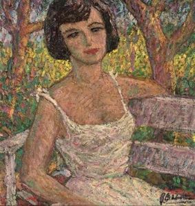 A Girl Resting On A Bench