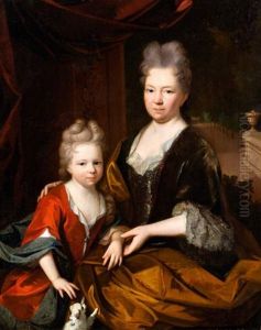 Portret Van Abigael Van Hoeckelum (1657-1717) En Haar Dochter Anna Martina Van Bethem (1700-1793) by Gerrit Alberts
