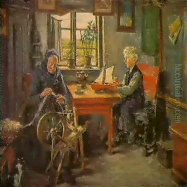 Bei Der Grossmuter. Interieur Eines Halligbauernhauses - view 1
