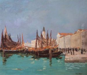 Gondolas En Venecia by Gino Albieri