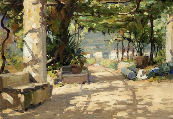 The Street Leading To The Hotel Belvedere At Ravello; The Garden Of Hotel Belvedere (2 Works) - view 1
