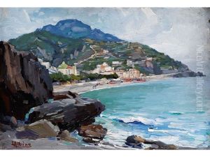 Kuste Bei Amalfi (+ Sketch, Pencil; Verso)