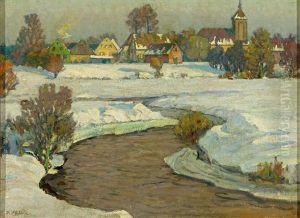Wintersonne Uber'm Dorf by Richard Albitz