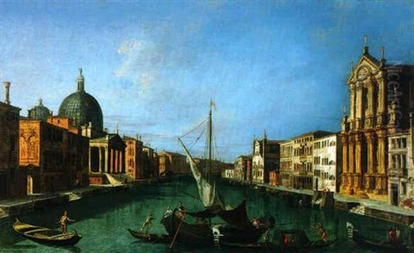 The Grand Canal, Looking South-west From The Chiesa Degli Scalzi To The Fondamenta Della Croce, With San Simeone Piccolo, Venice - view 1
