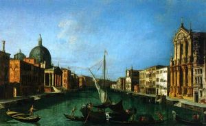 The Grand Canal, Looking South-west From The Chiesa Degli Scalzi To The Fondamenta Della Croce, With San Simeone Piccolo, Venice by Francesco Albotti