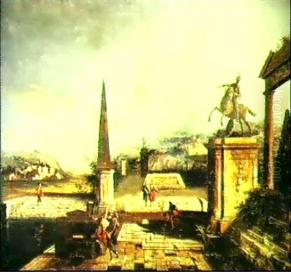 Capriccio Con Monumento Equestre Sulla Destra - view 1