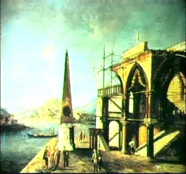 Capriccio Con Obelisco E Portico - view 1
