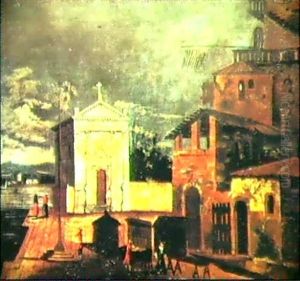 Capriccio Con Chiesa Al Centro