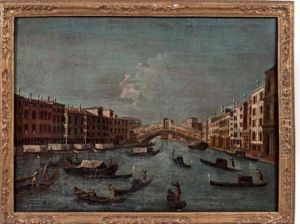 Vue Du Pont Du Rialto A Venise Vue De La Place Saint Marc A Venise Deux (2 Works) by Francesco Albotto