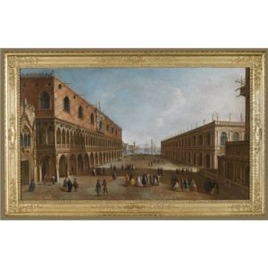 Venice, A View Of The Piazzetta Looking South With The Palazzo Ducale And The Biblioteca Marciana Opposite, With The Base Of The Campanile