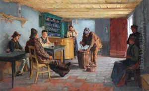 Tavern Scene With Eel Fisherman by Willem Albracht