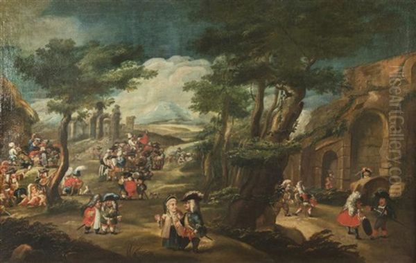 Feast Of Dwarves In A Landscape - view 1