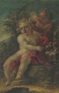 Putti Adorning Themselves With Flowers