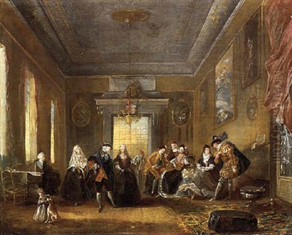 Gentlefolk In A Palatial Drawing Room - view 1