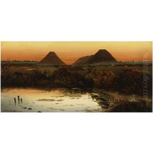 Atardecer Con Piramides by Ignacio Alcerreca y Comonfort