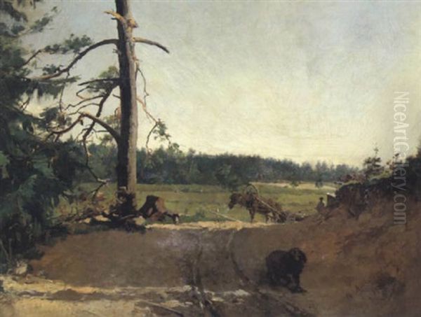 Holzfuhrwerk In Einer Landschaft - view 1