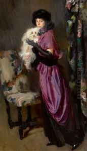 An Elegant Woman With Her Maltese An Elegant Woman With Her Maltese