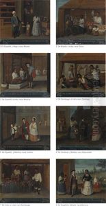 A Group Of Eight Casta Paintings by Jose de Alcibar