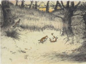 Scenes Of Foxes And Hunting by Cecil Charles Aldin