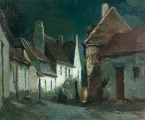Village Moonlight, Normandy by George Ames Aldrich