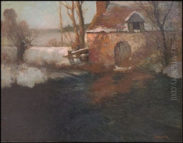 Waterside Cottage In Winter - view 1