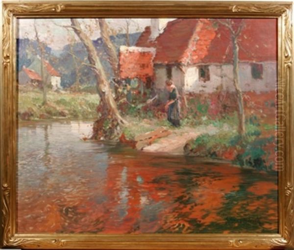 River Landscape With Lady - view 1