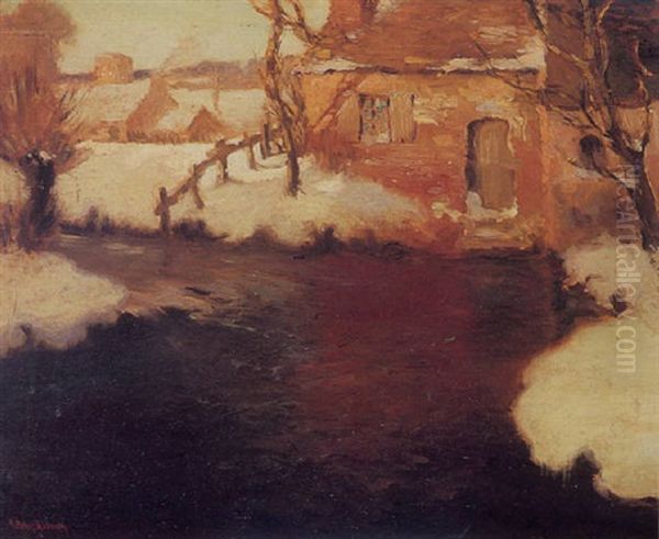 A Cabin By A River In Winter - view 1