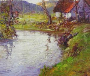 Farm Near The River by George Ames Aldrich