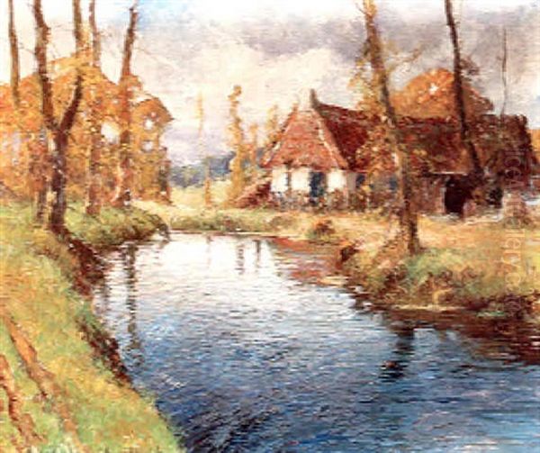 Cottage Along A Stream - view 1