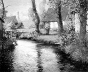 Cottages Along The Canal by George Ames Aldrich