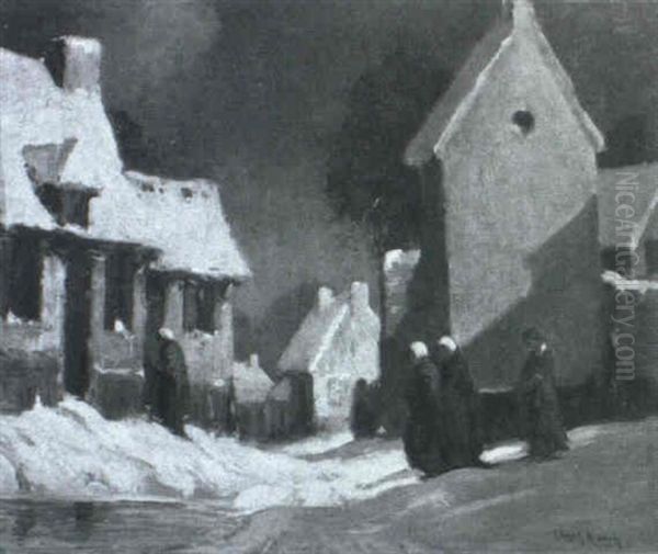 Snowy Landscape With Figures - view 1