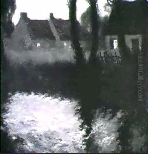 Houses By A River by George Ames Aldrich