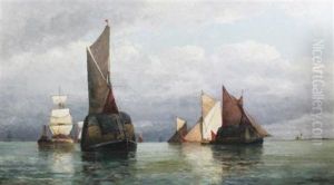 Hay Barges Off The Coast