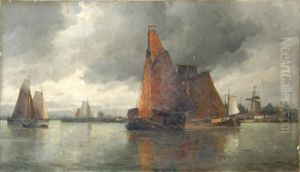 No1 Near Dordrecht Holland by Frederick James Aldridge