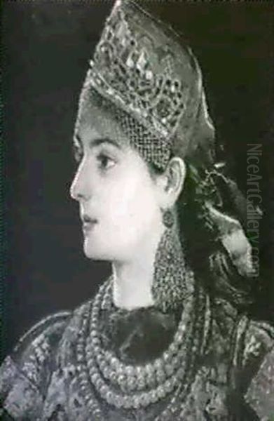 Portrait Of A Bejeweled Woman - view 1