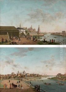 Deux Vues De Nijni Novgorod (pair) by Fedor Yakovlevich Alekseev