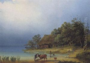 Gehoft Am Seeufer by Rudolf Alers