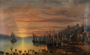 Coucher De Soleil Sur Le Bosphore