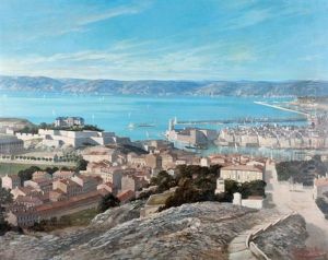 Vue De Marseille by Frederic Hugo d' Alesi
