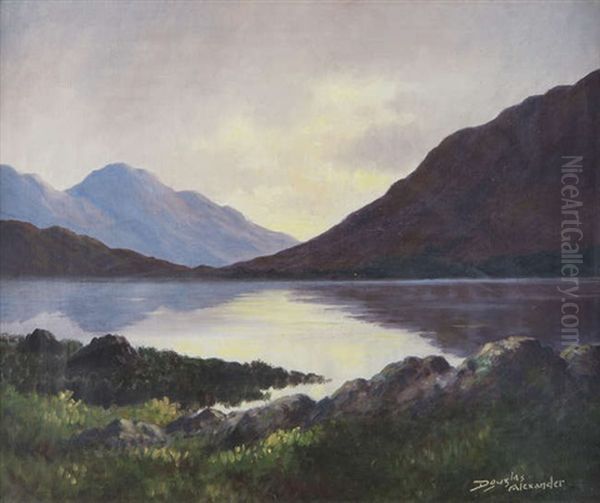 Evening Reflections On Dhu Lough, Connemara by Douglas Alexander