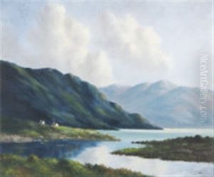 Cottages By A Lough, Connemara