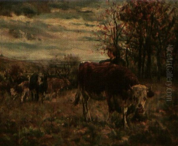 Women With Cattle In Landscape - view 1
