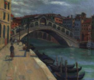 Blick Auf Die Rialtobrucke In Venedig by Herbert Alexander
