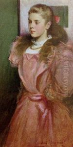 Young Girl In Rose (portrait Of Eleanora Randolph Sears) by John White Alexander